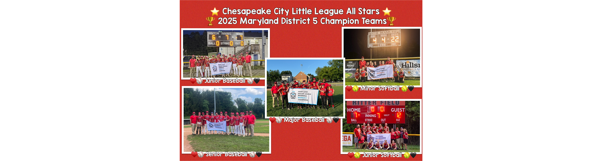 CCLL All Stars 2025 Maryland District 5 Champion Teams